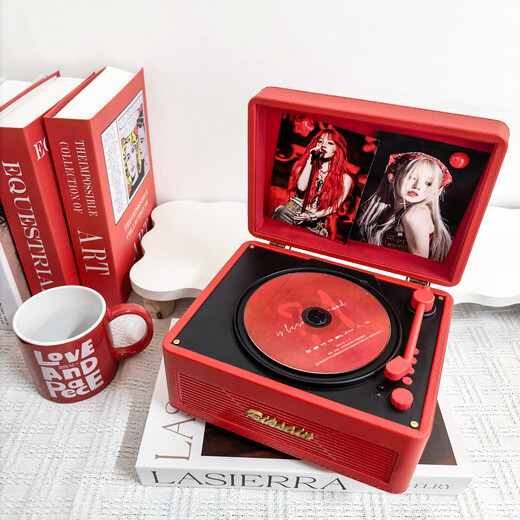 Riksoin customizable discs CD player disc audiophile album bluetooth player retro listening to discs nostalgic retro literary CD player for Chinese Valentine's Day birthday 630 rubies high power album protection + long battery life + free audition disc