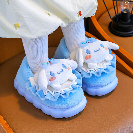 New Autumn and Winter Children's Cotton Slippers for Boys and Girls Indoor Cute Cartoon Girls' Slippers for Infants and Toddlers Baby Cotton Slippers Animal Head M-Pink Upgraded Version 12 30/31 Size Inner Length 19CM