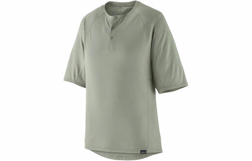 Patagonia short-sleeved T-shirt men's Cap Cool C1 series Trail Bike Henley solid color black BLK M