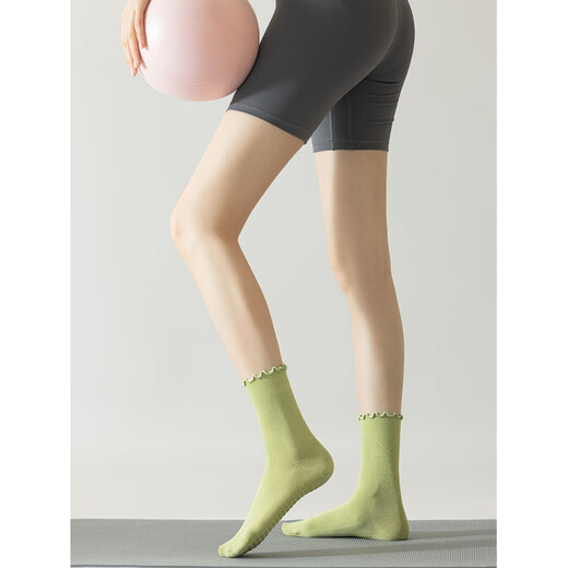 Small electric pocket XELECPOCKET spring and autumn yoga socks women's mid-calf socks 2025 new fitness boneless socks Pilates black 2 pairs