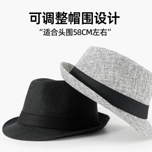 SOMUBAY middle-aged and elderly men's jazz hat dad hat autumn and winter grandpa old man spring and autumn British retro short-brimmed gentleman hat black four seasons M (56-58cm)