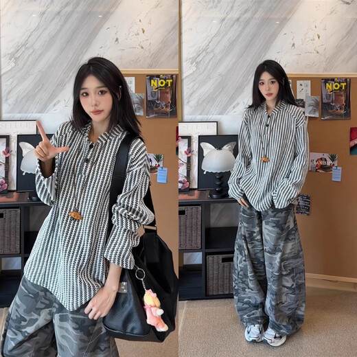 Mo Xiaoxiao herringbone pattern American Henry collar sweatshirt men's autumn heavy houndstooth long-sleeved T-shirt polo inner layering shirt black men's L recommended 105-120Jin Jin equals 0.5 kg
