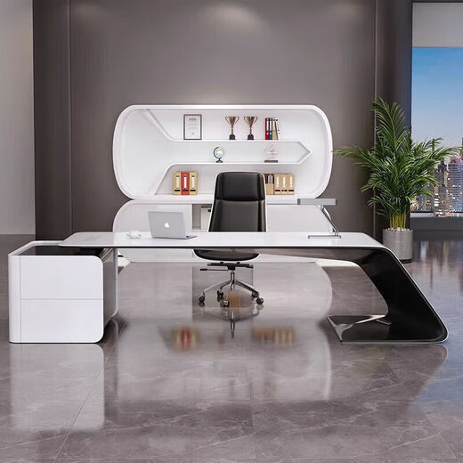 Painted boss desk executive desk simple modern fashion office president desk manager supervisor office desk and chair combination left side cabinet 1.6 meters fashionable desk