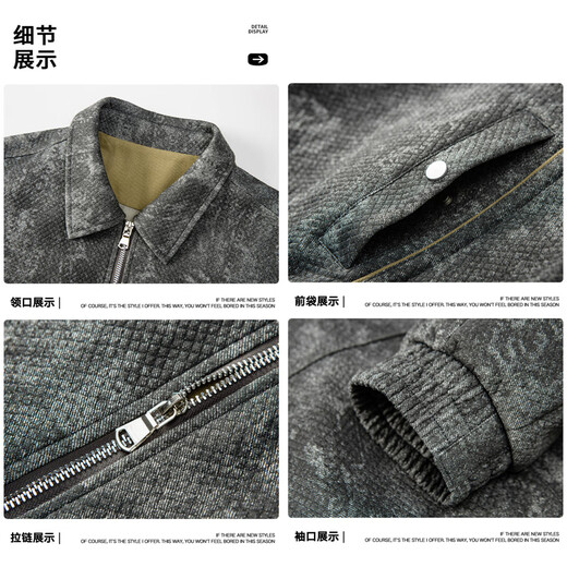 RATEWIN official fashion brand imitation denim jacket for men and women in autumn and winter casual loose business jacket lapel jacquard large size top for men dark blue (NE01) XL (recommended weight 140-160Jin Jin equals 0.5 kg)