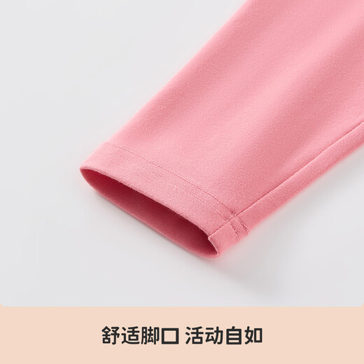 
MQDMINI children's underwear set for boys' autumn clothes and autumn pants 2025 new baby girl pajamas home clothes 4 lines apple - small flowers on the chest light powder 130
