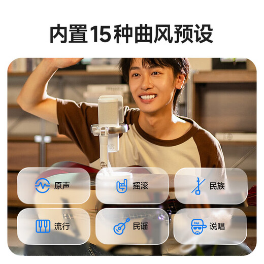 Flash Wireless Microphone Live Singing K-Song Condenser Microphone Professional Built-in Sound Card Anchor Computer Mobile Phone Song Recording Special Equipment Software Reverb Tuning Flash DM40live DM40live Desktop Black (10 Level Reverb + Wireless Accompaniment)