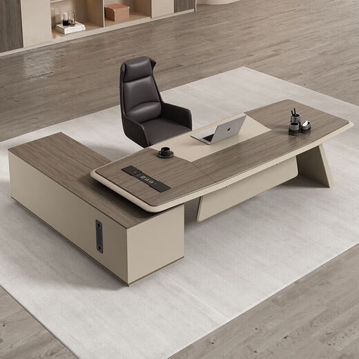 Desk Boss Desk Simple Modern Executive Desk Creative Office Desk and Chair Combination President Manager Desk Supervisor Desk Gray Track + Khaki 1.8 Meter Boss Desk
