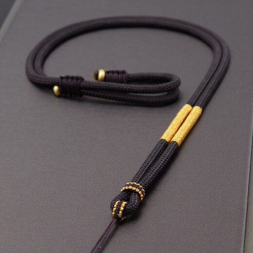 Fannitu high-end hand-woven pendant lanyard hanging neck necklace rope men and women Pixiu jade pendant Buddha pendant rope black adjustable - about 3mm thick