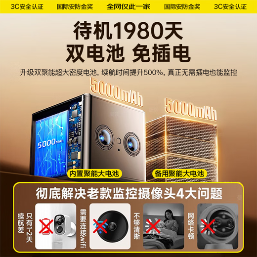Ultra-clear picture quality Wireless camera HD monitor 360 degrees with no blind spots with night vision No need to connect to wifi No need to plug in Home mobile phone remote 4g lifetime free traffic 4G upgraded model 4K ultra-clear + remote monitoring + no need to plug in 2025 new upgrade Super long standby 1980 days Eagle eye dual camera