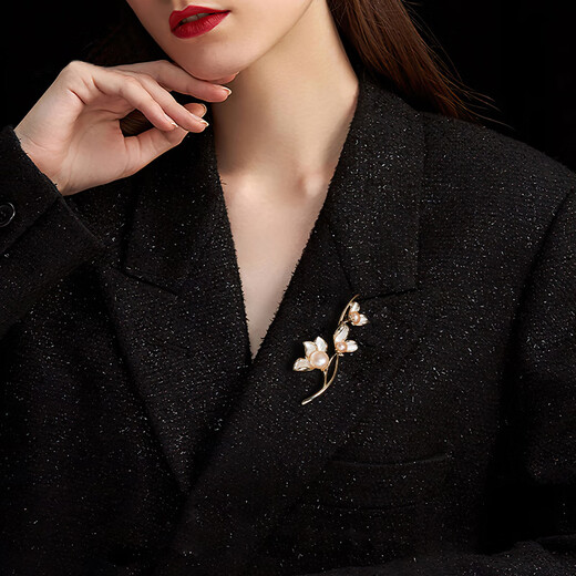 Kamalun (KAMALUN) 2025 new lotus brooch, high-end women's suit cheongsam corsage pin accessories, light luxury birthday gift for girlfriend, lotus brooch + brand gift box, no engraving