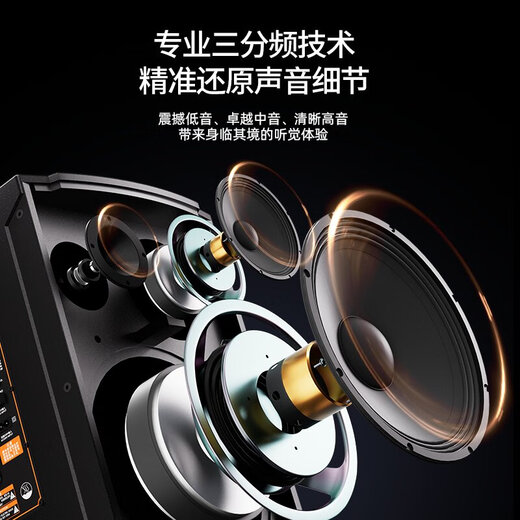 Manlong's new K-715 audio outdoor K-song live broadcast singing high-power square dance lever three-way speaker K-715 audio 15 inches + dual microphones + gift bag