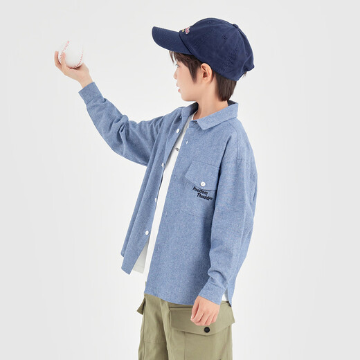 Duojia Old Money Style Shirts Boys' Shirts and Jackets Spring and Autumn Retro Washed Children's Imitation Denim Casual Tops