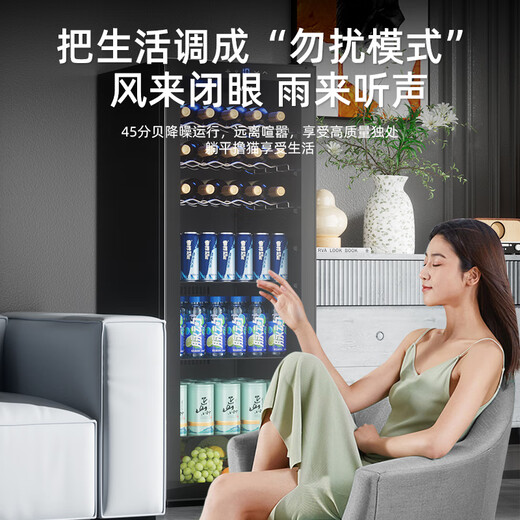 Royalstar Ice Bar Refrigerator Home Living Room Constant Temperature Preservation Refrigerator Tea Beverage Vertical Freezer Office Hotel Sample Freezer Mini Embedded Retro Ice Bar Small Wine Cabinet 75L Refrigeration + White Light First-Class Energy Efficiency