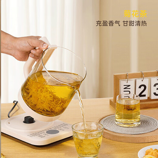 Hemisphere (PESKOE) health kettle, kettle, hot water kettle, constant temperature kettle, health kettle, teapot, teapot, teapot all-in-one, fully automatic glass insulation for small household, off-white + filter + egg rack, stainless steel inner cover 1.8L