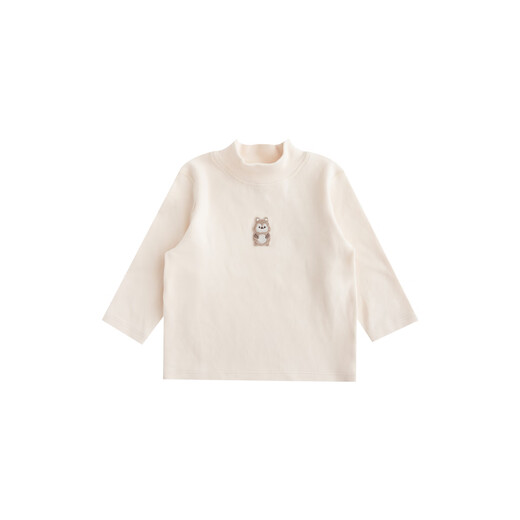 YOUGE (YOUGE) Infants and Toddlers Winter New Style Children's Heated Bottoming Shirt Soft Animal Half-Turtle Collar Top Beige 90 cm