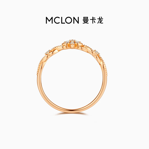 Mankalon 18K gold ring 2025 new gilt rose gold ring moissanite inlaid birthday gift for girlfriend, gilt vine 15 total weight about 1.2g, moissanite about 0.04ct