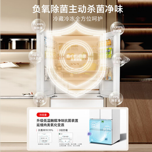 TOSHIBA 638 large white pear household 600-liter French-style multi-door refrigerator dual-system large-capacity zero-embedded fully automatic ice-making first-level energy-saving energy-saving frost-free fresh-keeping refrigerator GR-RF638WI-PM1 Fritillary White