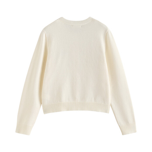 Inman (Inman) Fashion Simple Cable Sweater Jacket for Women 2025 Autumn Loose cómodo suave glutinoso Flower tridimensional Cardigan Light Apricot M