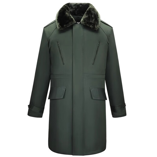 Pierre Cardin military coat men's winter thickened authentic Northeast Russia heavy-duty cold-proof green labor security cold storage cotton coat for women Army Green XL 175