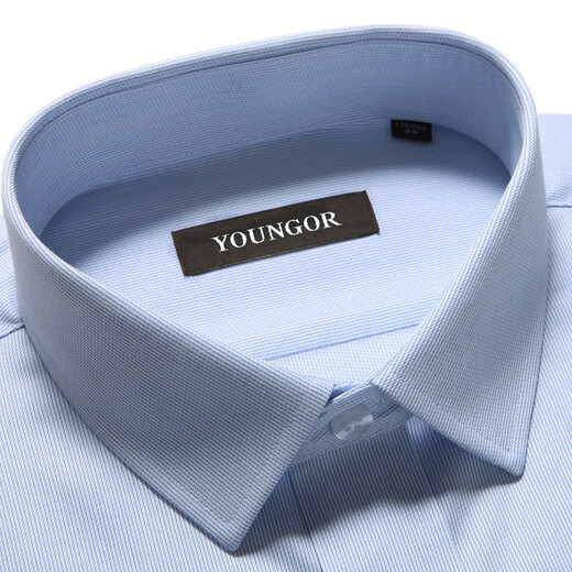Younger shirt men's long-sleeved striped blue iron-free business middle-aged and young inch shirt loose casual men's shirt TLVP14380 37 /165 [100-110Jin[Jin equals 0.5 kg]]