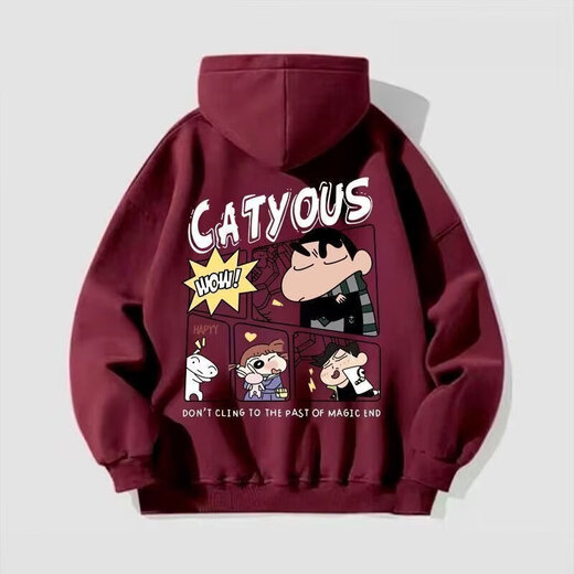 Милая японская толстовка с капюшоном Crayon Shin-chan для мужчин и женщин на весну и осень, ниша большого размера, свободная пара, куртка для мужчин, T светло-серая L, вес 105-120 Jin Jin равен 0,5 кг.