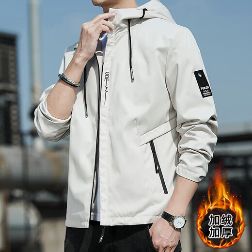Hailan Spring Jacket Herren 2025 Neue Frühling und Herbst mit Kapuze dünne junge lose Jacke Kurzfarbige Jacke K12131 Black + K12131 Blue Clip Mark Entfernung L [Vorgeschlagen 110-130jin [Jin gleich 0,5 kg]]]