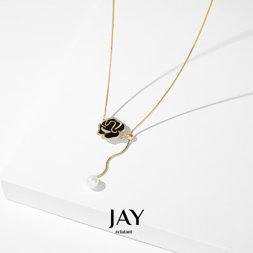 Jay camellia sweater chain women's pendant clothing accessories long necklace pendant lanyard pendant for girlfriend's birthday gift brand gift box black