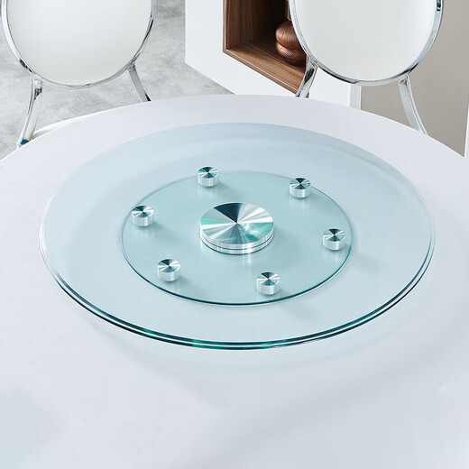 Zhuobo dining table turntable tempered glass turntable round table large base desktop rotating table BZP2 six auxiliary wheels 88cm
