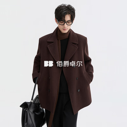 Earl Zall wool shoulder-padded double-sided woolen coat for men with one hand length 2025 autumn and winter new commuter coat for men P541584 Moon Night Black M (170)