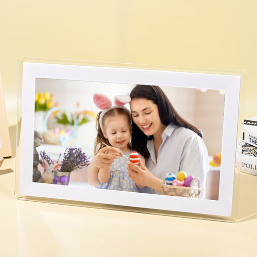 Marco de fotos inteligente en la nube HD Pantalla táctil de inicio de 10 pulgadas Carga remota Reproductor de álbumes de fotos electrónicos Memoria blanca de 15,6 pulgadas 32G + tarjeta 32G