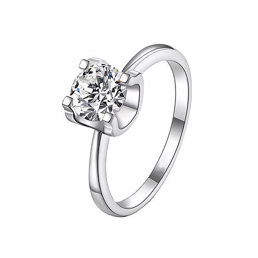 I Do platinum PT950 diamond ring 1 carat classic bull head cultivated diamond proposal engagement diamond ring gift for girlfriend classic bull head 1 carat diamond size 16