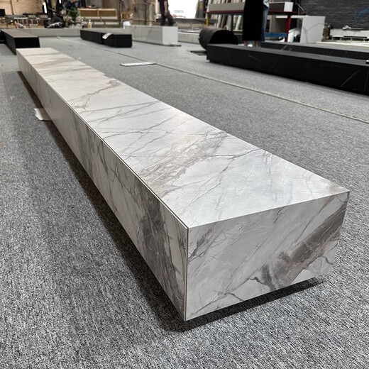 Light luxury and high-end 2025 new living room slate TV cabinet with hidden sockets, floor-standing Italian minimalist suspended platform (obsidian black concave and convex mold surface slate floor cabinet, right angle_m)