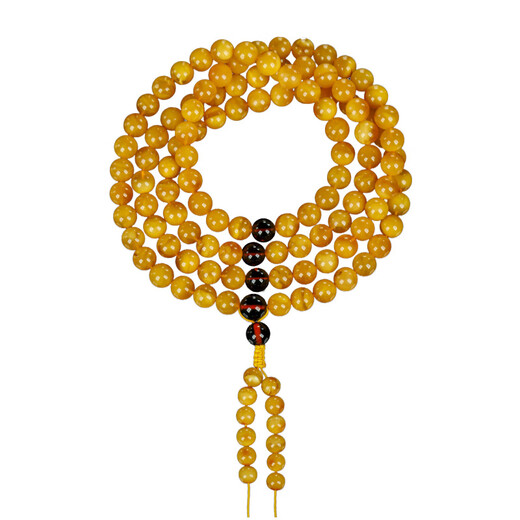 OUCERNY beeswax bracelet collectible presbyopia wax 108 old wax multi-circle natural amber honey-filled bracelet unique item