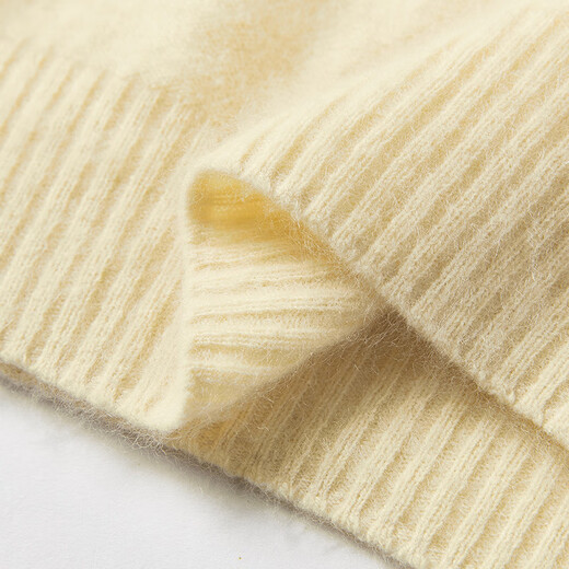 Xiangying Sheep Wool + Cashmere Yellow V-neck Sweater Women's 2025 Winter New Lazy Style Knitted Top Yellow S Contact customer service for a surprise