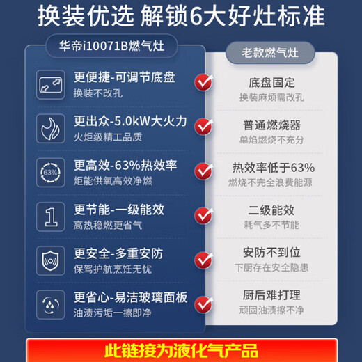 VATTI (VATTI) national subsidy 20% trade-in gas stove household canned liquefied gas embedded 5.0kW fierce fire first-class energy-efficiency gas stove double stove stove i10071B