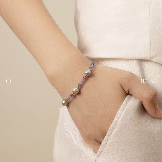 Hera 18K gold highlight Akoya seawater pearl tanzanite gem baroque pearl hand-cut colored gemstone 18 points 5cm tanzanite baroque pearl hand-cut 6-8mm