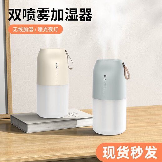 OEMG cross-border new product portable dual-spray humidifier portable desktop car USB charging large capacity air humidifier DQ116-Apricot 2000 mAh