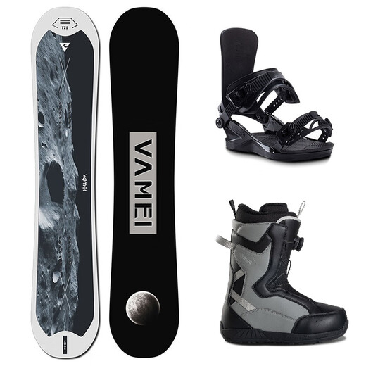 VameI Snowboard Juego De Snowboard Zapatos De Esquí con Fijación Tradicional Juego Completo Tabla De Piso Plana Snowboard para Todas Las Regiones VM72 148cm