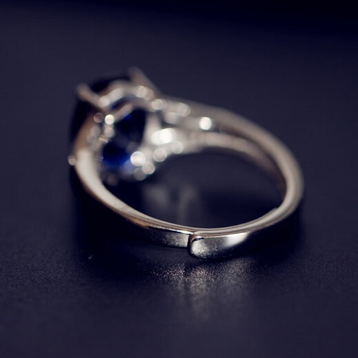 Lianshi 925 Herringbone Natural Tanzanite Sapphire Ring Women's Ring Hand-Inlaid Ring for Women Main Stone 8X10mm Live