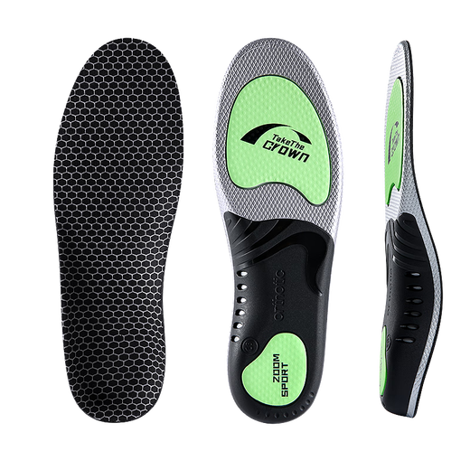 JVBV arch support insoles for men, soft elastic for long-lasting sports, high elastic shock absorption, green and black, size 4344