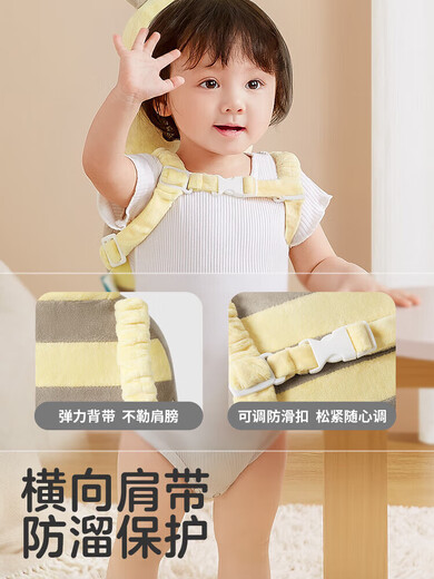 KUB anti-fall artifact baby head protection baby learning to walk children's head protection pad summer breathable anchor recommendation - crystal velvet fabric Happy Bee 30x20x6.5cm