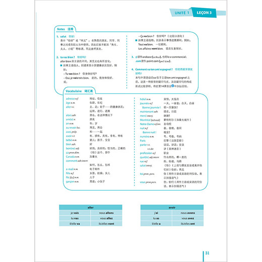 Hallo Französisch, Lehrbuch zum Selbststudium für öffentliche Schulen und weiterführende Schulen, von Grund auf neu, FLTRP Student Book 1 (Zweite Auflage)