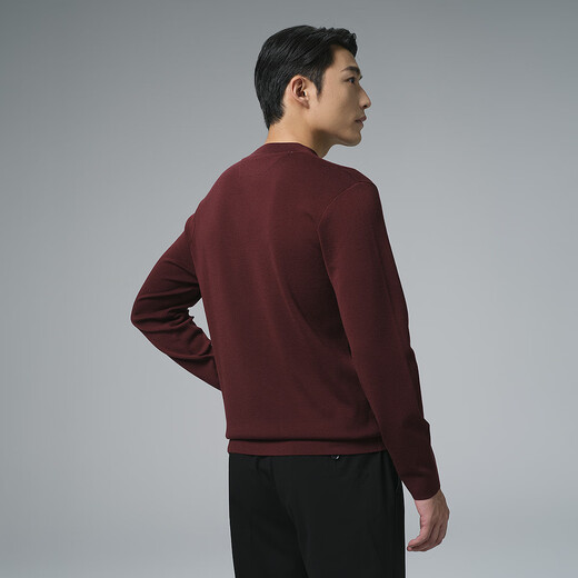 Lilang Machine Washable Wool Sweater Men's Winter Sweater 2025 New Business Men's Sweater Warm Knitted Sweater Bottoming Shirt True Red (G5DMS0084S) XL 175/88A