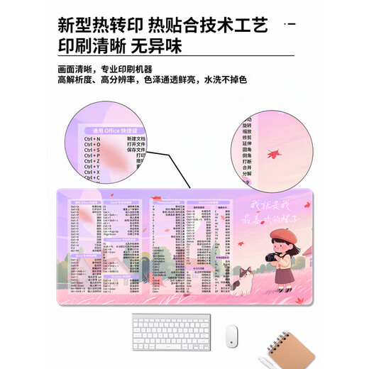 Original landscape text mouse pad super large shortcut keys for men and women office computer desk pad customized home keyboard mouse pad 16786 Make a wish to the sea breeze 1000x500mm x 2mm