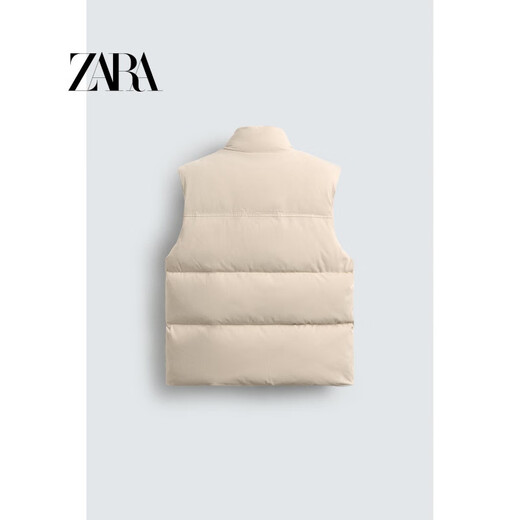 ZARA2025 autumn new product men's slim straight stand collar sleeveless cotton vest 0029440 707 tan S (175/92A)