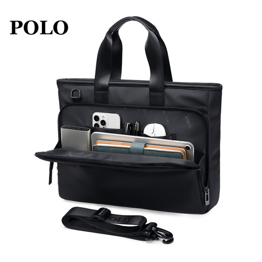 POLO business briefcase men's multifunctional handbag 14/15.6 inch computer bag business trip meeting bag file bag