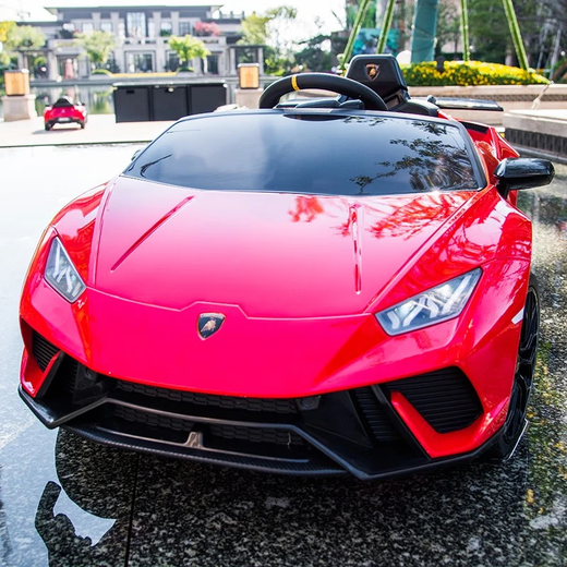 Cool Sun Lambo red children's remote control car can sit on baby electric car children's car can drive four-wheel drive