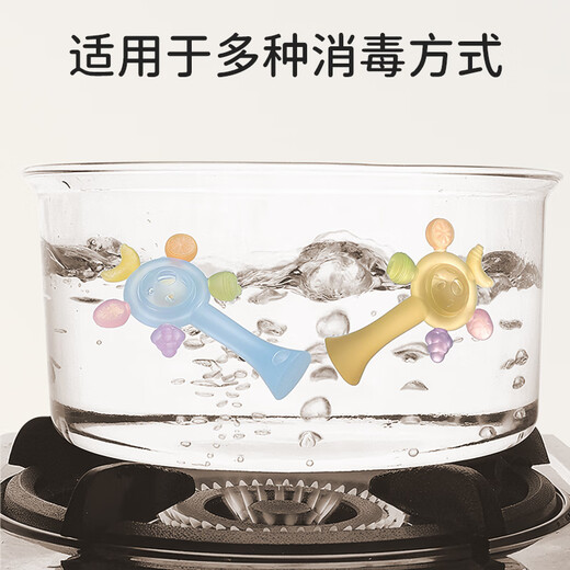 Jouet de dentition en silicone hochet à main Bow pour bébés de 0 à 6 mois et plus, les nouveau-nés peuvent le mâcher et le tenir pendant les petits mois