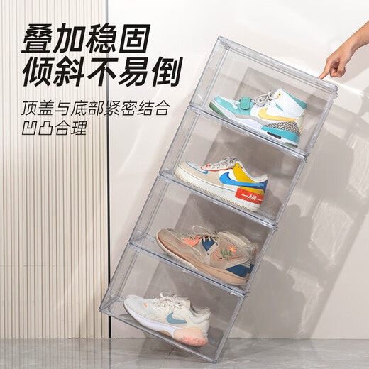 JD Logistics Acrylic Transparent Shoe Box Drawer Storage Box Storage Cabinet Shoe Rack Handmade Shoe Cabinet Storage Box Full Version 4 Pack Single Weight 1.3KG