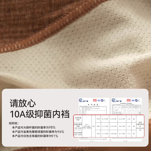 FitonTon men's underwear men's pure cotton 10A antibacterial autumn and winter anti-scrotum moisture trousers 80 count high-end boxer shorts 2XL